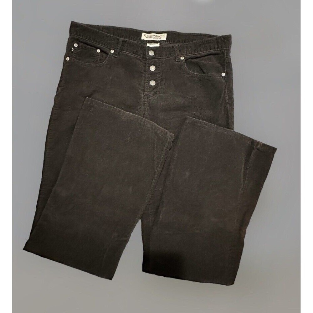 Z. Cavaricci Vintage Pants Black Corduroy Casual Women Size 13 WB14